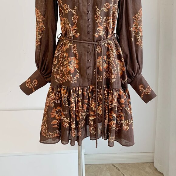 ALÉMAIS Seraphina belted tiered printed ramie mini dress - Picture 12 of 16